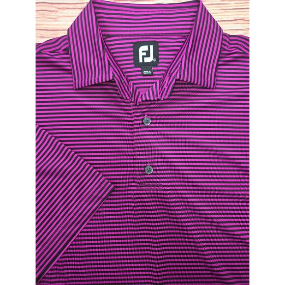 FOOTJOY FJ Men's Light Purple Striped Polo Golf Shirt Large - Picture 4 of 7